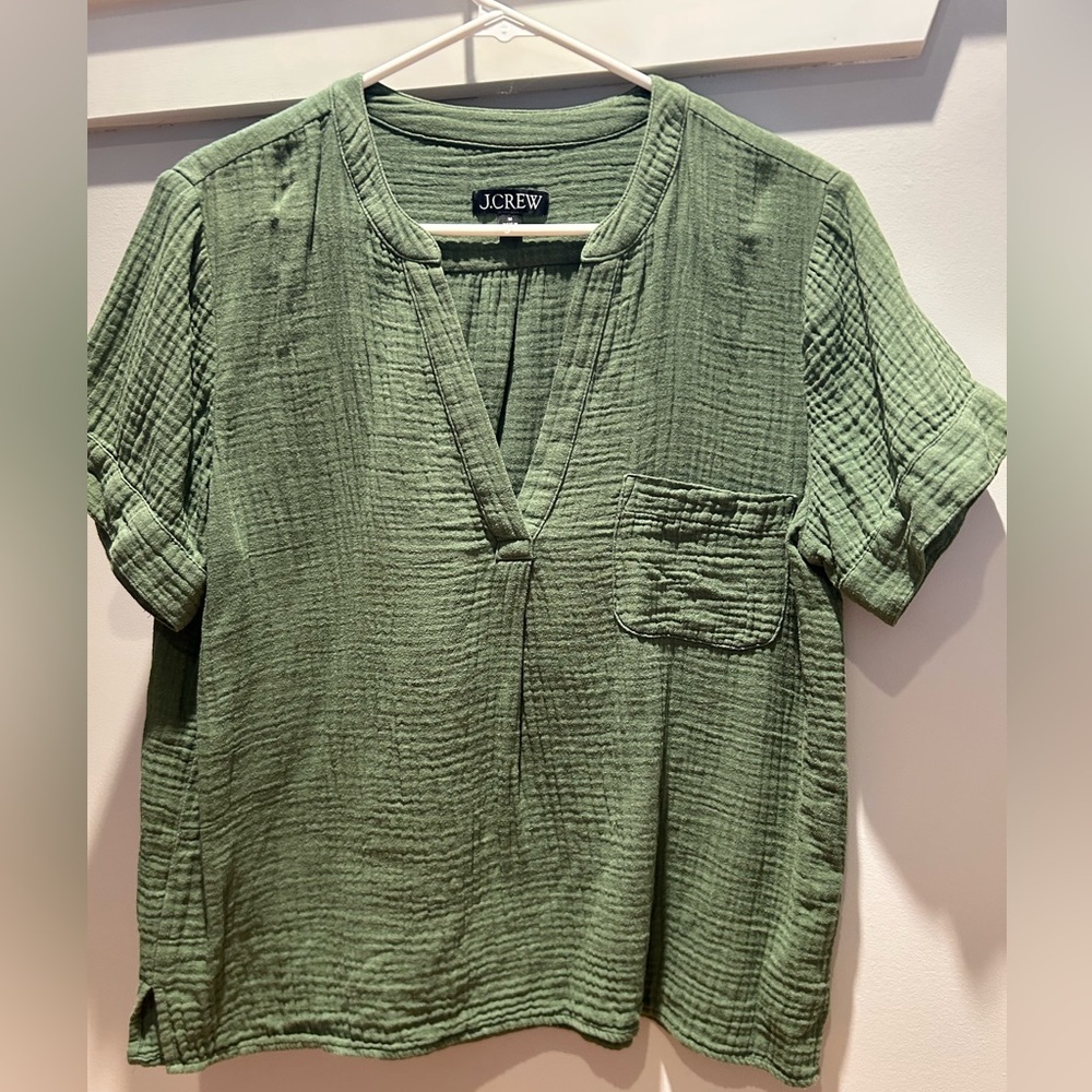 J Crew V-neck Double Gauze Popover - Size Medium